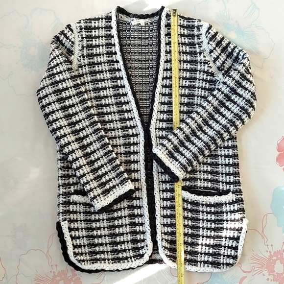 Maje J Striped Cotton-Blend Cardigan - Picture 14 of 15